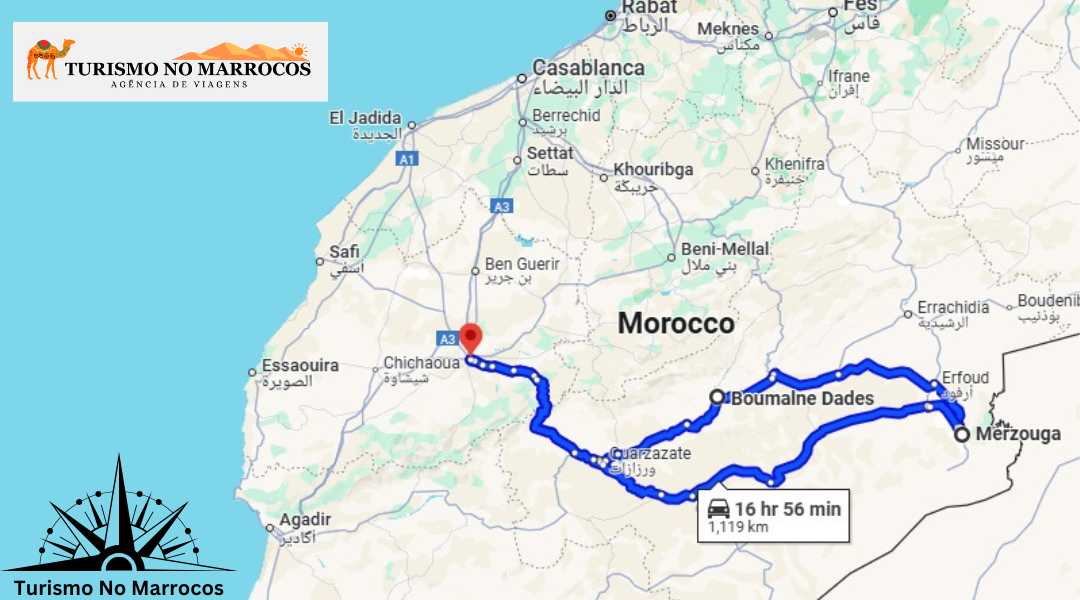 Roteiro de 4 dias de Marrakech ao Deserto de Merzouga